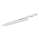 12-inch wide cook's knife with Adcraft logo on stainless blade and white handle