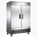 U-Star 2 Door Reach-In Freezer, 54"W, 48 cu ft Storage Capacity, in Silver (USFZ-ES/2D)