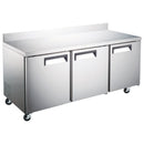 Grista Worktop Refrigerator, Three Solid Doors, 18.9 cu ft Capacity, in Stainless Steel