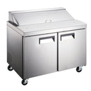 U-Star Refrigerated Salad/Sandwich Prep Table, Two Solid Doors, in Stainless Steel