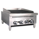 Black Diamond 24" Heavy Duty Gas Countertop Charbroiler, 4 Burners, in Stainless Steel