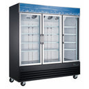 U-Star Merchandiser Refrigerator, Triple Swing Glass Doors, 58.2 cu ft Capacity, in Black