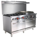 Black Diamond Gas Range with Griddle Combo, 60"W, in Stainless Steel