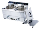 Adcraft Double Tank Deep Fryer with Faucet, 12L, in Stainless Steel (DF-12L/2)