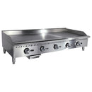 Black Diamond 60" Heavy Duty Thermostatic Gas Griddle, 5 Burner, in Stainless Steel