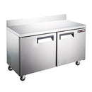 U-Star Worktop Freezer, Two Solid Doors, 11.9 cu ft Capacity, in Stainless Steel