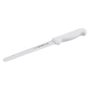 Adcraft wavy edge slicer with embossed markings on blade and white grip.