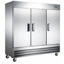 Grista Reach-In Freezer, Triple Solid Doors, 72.1 cu ft, in Stainless Steel