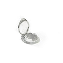 Aluminum egg slicer with hinged circular frame and vertical slicing blades, tabletop