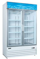 U-Star Merchandiser Freezer, Double Swing Glass Doors, 26.9 cu ft Capacity, in White