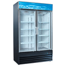 U-Star Merchandiser Refrigerator, Double Swing Glass Doors, 26.8 cu ft Capacity, in Black