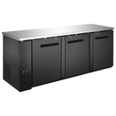 U-Star 3 Solid Door Back Bar Cooler, in Black