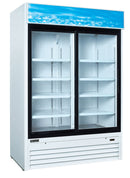 U-Star Merchandiser Refrigerator, Double Sliding Glass Doors, 39.9 cu ft Capacity, in White