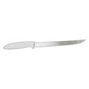 Wavy-edge utility/slicer knife with white handle and long serrated blade