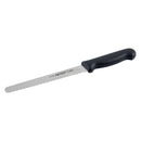 Adcraft wavy edge slicer with black handle and serrated stainless blade