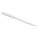 Wavy-edge utility/slicer knife with white handle and serrated blade