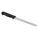 Wavy edge cutting slicer with black handle and stainless blade
