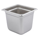 Adcraft Steam Table Pan-Six size, 22 gauge, 6-7/8" 6-5/16" x 6" deep.