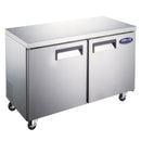 Grista Undercounter Freezer, Double Solid Doors, 11.9 cu ft Capacity, in Stainless Steel
