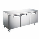 U-Star Undercounter Refrigerator, Three Solid Doors, 18.9 cu ft Capacity, in Stainless Steel