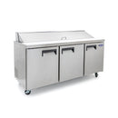Grista Refrigerated Salad/Sandwich Prep Table, Three Doors, 70", in Stainless Steel