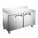 U-Star Worktop Refrigerator, Two Solid Doors, 15.7 cu ft Capacity, in Stainless Steel