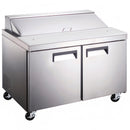 Grista Refrigerated Salad/Sandwich Prep Table, Two Doors, 60", in Stainless Steel