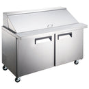 Grista Refrigerated Mega Top Salad/Sandwich Prep Table, Two Doors, 47", in Stainless Steel