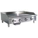 Black Diamond 48" Heavy Duty Thermostatic Gas Griddle, 4 Burners, in Stainless Steel