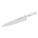 Adcraft wide cook's knife with white handle, logo on blade
