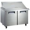 Grista Refrigerated Mega Top Salad/Sandwich Prep Table, Two Solid Doors, in Stainless Steel