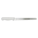 10-inch wavy edge slicer, white handle with serrated wavy blade