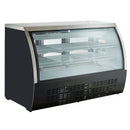 U-Star Curved Glass Refrigerated Deli Case, 64"W, 21.9 cu ft Storage Capacity, in Black
