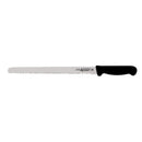 Adcraft wavy-edge slicer with black handle and serrated blade, 12 inch