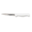 Adcraft paring knife with white handle and stainless steel blade, 3-1/4 in