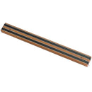 Hardwood magnetic bar with black metal tracks and long rectangular profile