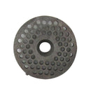Grinding plate with many perforations and a central mounting hole