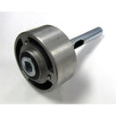 Metal belt wheel setting with rubber seal and central bearing, cylindrical shaft