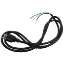 Black power cord with 2-prong plug and bare wire ends
