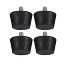 Set of 4 black rubber feet with threaded studs for device stands