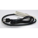 Power cord set with black AC plug, coiled cable, and two light gray mounting bars