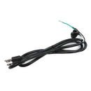 Black power cord with two-prong plug and round connector for roller grills