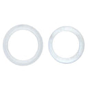 Pair of white circular grease and bearing tube rings
